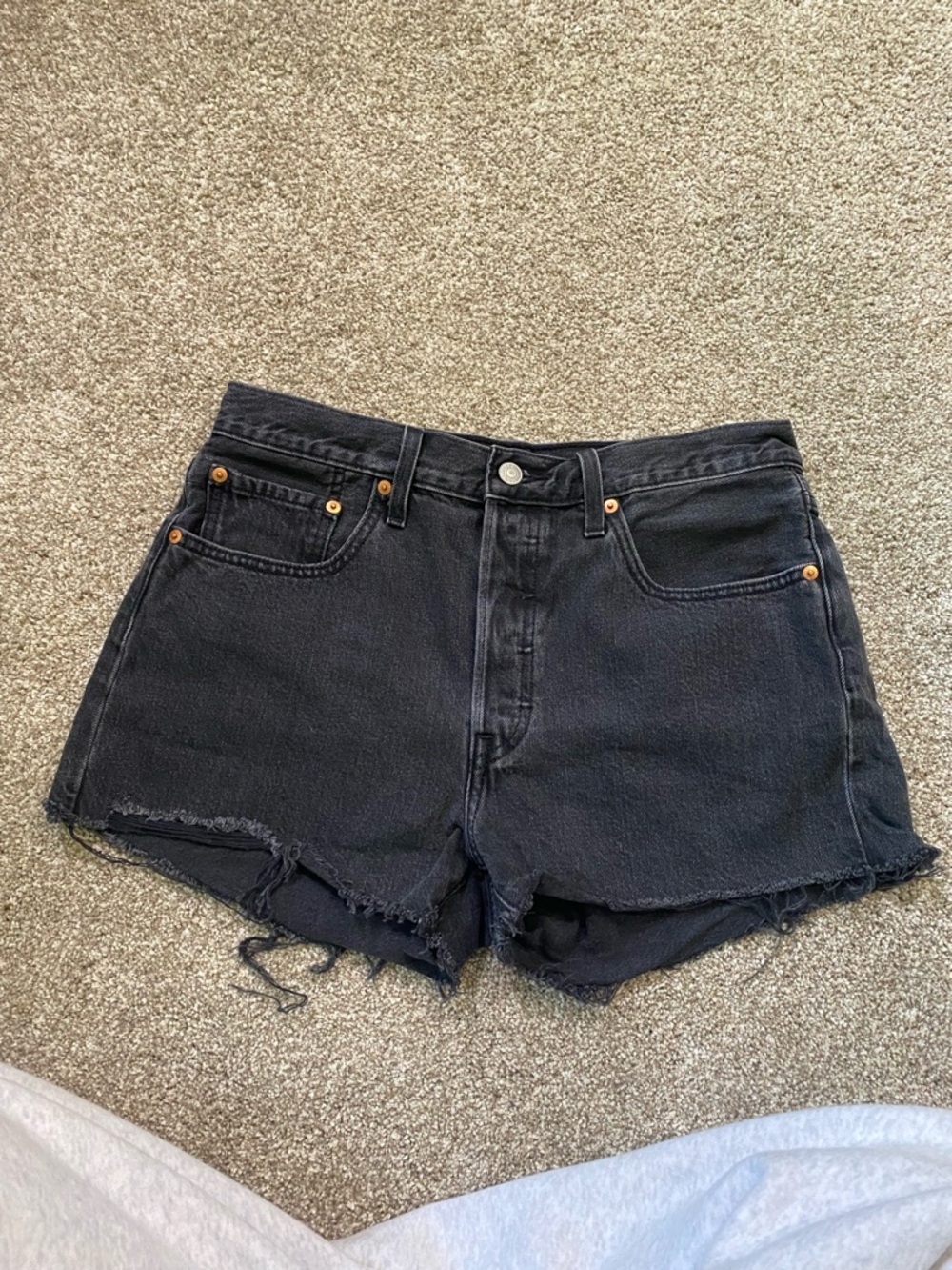 Levi's Black 501 High-Rise Denim Shorts
